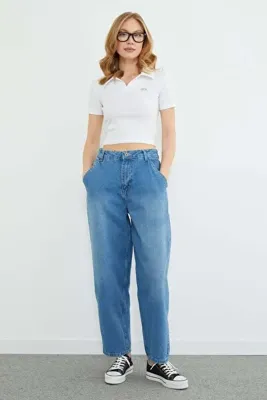 Fulla Moda Yüksek Bel Şalvar Jean