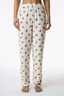 Penti Ekru Daily Routine Ayı Desenli Pijama Altı
