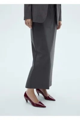 MANGO Woman Delikli Uzun Kalem Etek