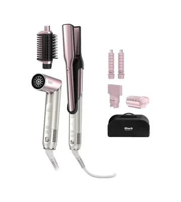 Shark Glam 5 Başlıklı Düz,Dalgalı ve Bukleli Çok Amaçlı Saç Şekillendirici - Pembe