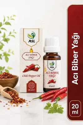Genel Markalar %100 Doğal Saf Acı Biber Yağı 20 ml – Soğuk Sıkım Kas & Eklem Masaj Yağı, Saç Dökülmesi Karşıtı Bakım