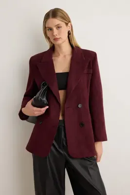 TRENDYOLMİLLA Bordo Blazer Ceket TWOAW26BC00037