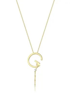 Bendis Design Deniz G Harfi Gold 925 Ayar Gümüş Kadın Kolye