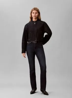 Calvin Klein Jeans LV047H763G45O Mavi Kadın Yüksek Bel Denim Pantolon
