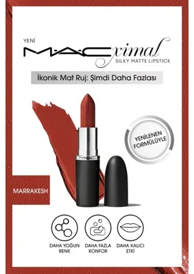 MAC ximal Silky Matte Lipstick Nemlendirme Etkili Yoğun Renk Sağlayan Ruj - Marrakesh