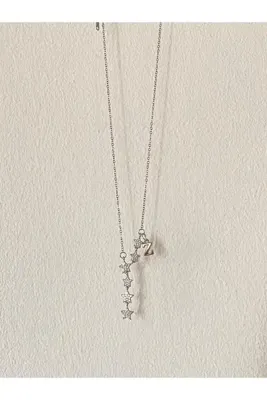 bijoux uniques Kayan Yıldız Z Harfli Çelik Kolye