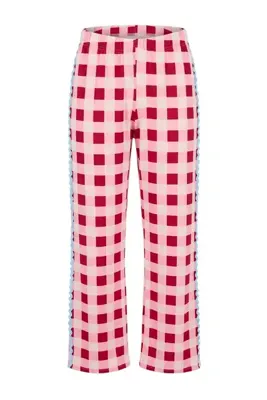 TRENDYOLMİLLA Kırmızı Cep ve Şerit Aksesuar Detaylı Yumuşak Tuşeli Örme Pijama Altı THMAW27PJ00013