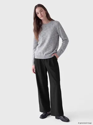 LCW Modest Beli Lastikli Pileli Kadın Kumaş Pantolon