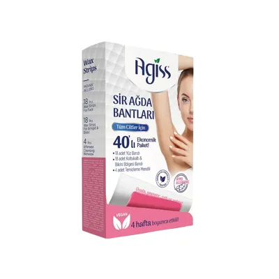 Agiss Sir Ağda Bantları Yüz-Koltuk Altı-Bikini Eko Set 40'lı