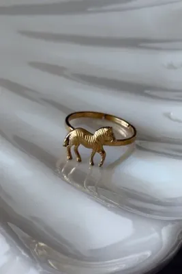 Trendy Butik Çelik Zebra Figürlü Ayarlı Yüzük