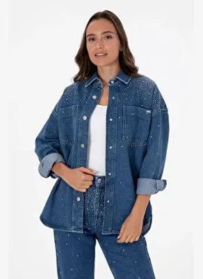 U.S. Polo Assn. Kadın Mavi Jean Gömlek 50312347