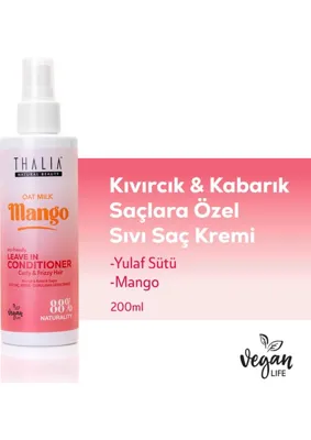 Thalia Yulaf Sütü & Mango Özlü Kıvırcık Saçlar İçin 200ml Besleyici Sıvı Bakım Kremi
