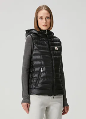Moncler Glygosse Siyah Kapüşonlu Yelek