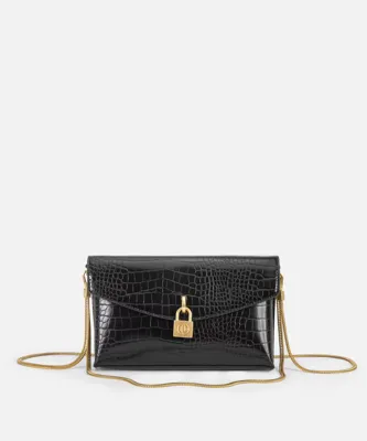İpekyol Kapaklı timsah derisi görünümlü clutch