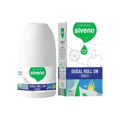 Siveno %100 Doğal Roll-on Erkek Deodorant Ter Kokusu Önleyici Bitkisel Leke Bırakmayan Vegan 50 ml