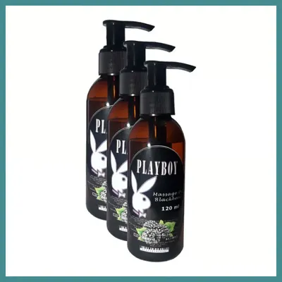 Trendexa Playboy Blackberry Flavored Massage Oil Böğürtlen Aromalı Vücut Masaj Yağı 120 ml 3 Adet MAC