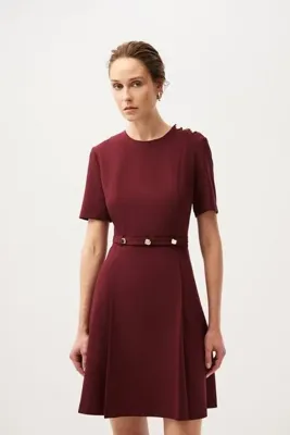 shnwomen Bordo Pilikaşeli Elbise