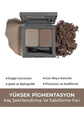 Myg Plus Alıx Avıen Şekillendirici, Belirginleştirici Koyu Kahve Kaş Sabitleme Farı-Perfect Fix Brow Palette 703 Brown
