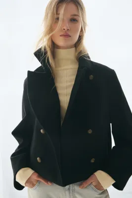 H&M Yün Karışımlı ve Boru Yakalı Ceket
