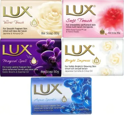 Lux Sabun 80GR (Karma 5 Li Set) Soft Touch/Velvet Touch/Magicial Spell/Aqua Sparke/Bright Impress