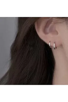 Heppii 10 mm Cerrahi Çelik Küçük Halka Küpe Silver Renk