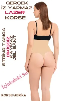 korsefabrika trend mood store GERÇEK LAZER Yüksek Bel- STRİNG TANGA -Toparlayıcı- Sıkılaştırıcı- İz Yapmayan- Dikişsiz Kadın Korse