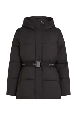 Calvin Klein Kadın Logo Belt Puffer Ceket
