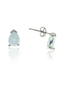 Söğütlü Silver Kadın Mini Beyaz Damla Küpe SGTL8446