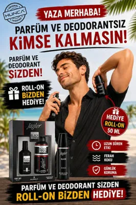 BLACK MAGİC Erkek Parfüm Seti 90 ml Parfüm + 150 ml Deodorant +Rollon