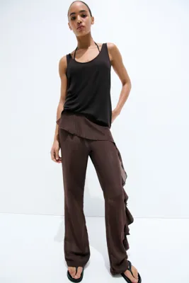 H&M Farbalalı Krinkle Pantolon