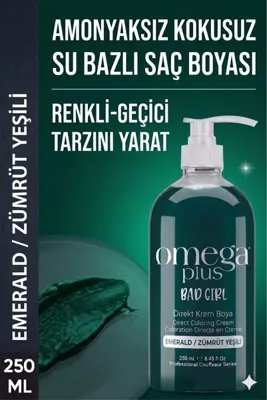 Omega Plus Bad Girl Zümrüt Yeşili Geçici-renkli Amonyaksız Saç Boyası 250 ml