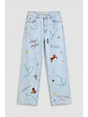 It's Basic Kadın Ice 3s6-100 Straight Fit Özel Figür Nakışlı Tasarım Denim Jean
