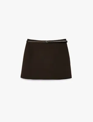 Koton Viskon A Kesim Kemerli Şortlu Mini Etek
