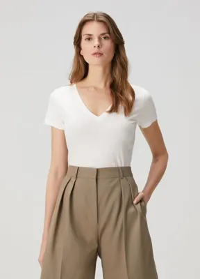Vince Beyaz Basic T-shirt