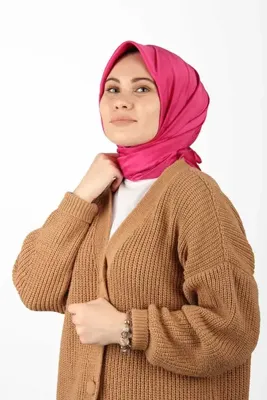 Aker Sport Fuşya Rayon Düz Eşarp