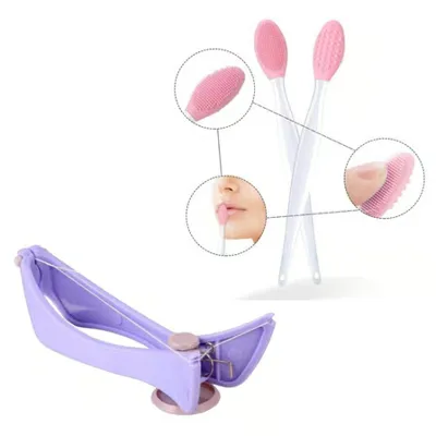 Buffer ® 2 Adet Dudak Burun Peeling Etkili Siyah Nokta Temizleyici Çift Fırça + Yüz Tüy Alma Aleti