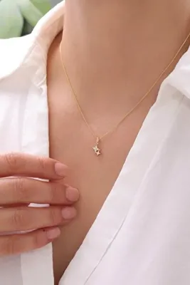 Tufanlar Kuyumculuk 14 Ayar Taşlı Kutup Yıldızı Altın Kolye Ucu