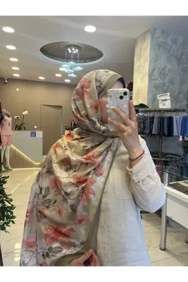 Jawel çiçek desenli şal