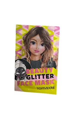 Top Model parıltılı yüz maskesi - kiss desenli