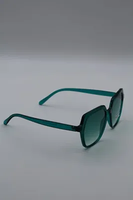 VOGUESSE eyewear- Retro Köşeli Şeffaf Çerçeve Turkuaz Renkli Kadın Güneş Gözlüğü