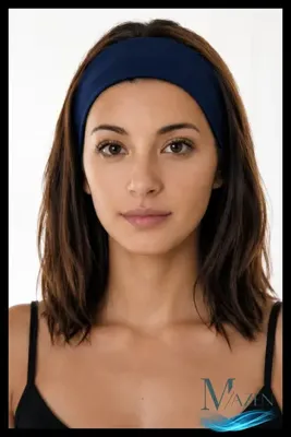MAZEN Lacivert Çok Amaçlı Penye Sporcu Bandı Saç Kafa Bandanası Yoga Ter Bandı Unisex 1 Adet