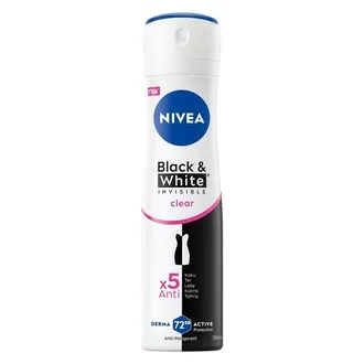 Nivea NIVEA Kadın Sprey Deodorant Black&White Invisible Clear 150 Ml