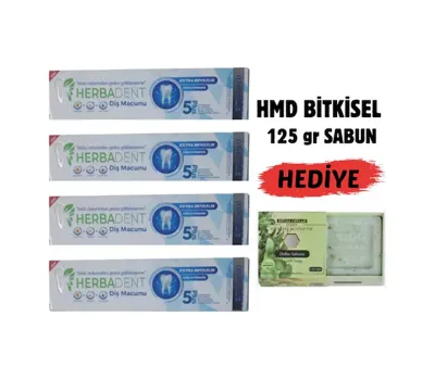 Herbadent Bitki Özlü Flörürsüz X 4 Ad.diş Macunu & 125 Gr Hmd Sabun Hediye