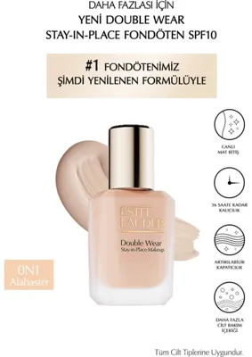 Estée Lauder Double Wear Stay-In-Place Fondöten SPF10 Canlı Mat Bitiş (0n1 Alabaster) 30ML