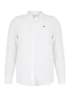 U.S. Polo Assn. Beyaz Kadın Regular Fit Gömlek FERME