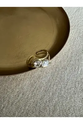 ringbox Gold İki Taşlı Yüzük