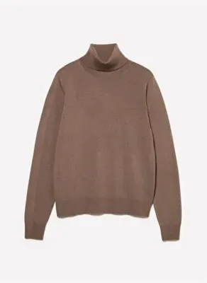 Sisley Kadın Kahverengi Yün Karışımlı Regular Fit Dik Yaka Kazak