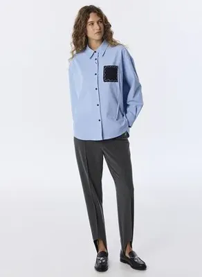 Twist TW6260025185 Mavi Kadın Oversize Gömlek