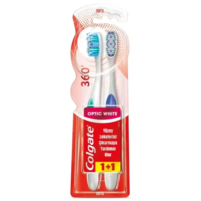 COLGATE Diş Fırçası 360 Optik Beyaz Orta 2'li
