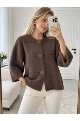 Ypc Kadın Oversize Triko Ceket Görünümlü Düğme Detaylı Hırka